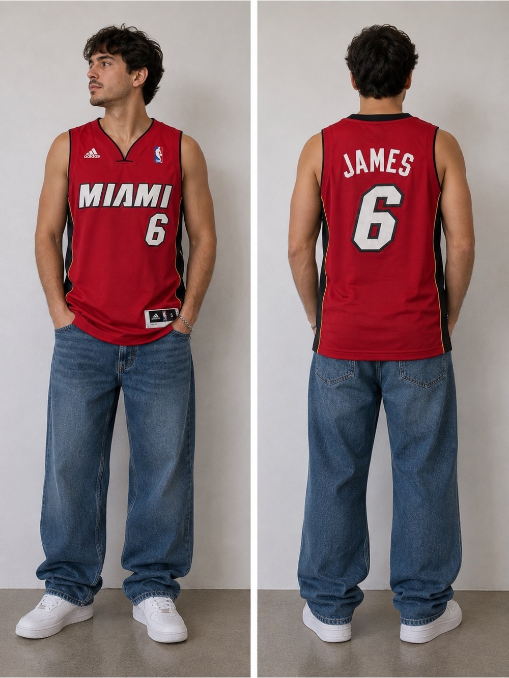 LeBron James Miami Heat Jersey Men’s Small Red #6 Adidas Swingman +2 Length NBA